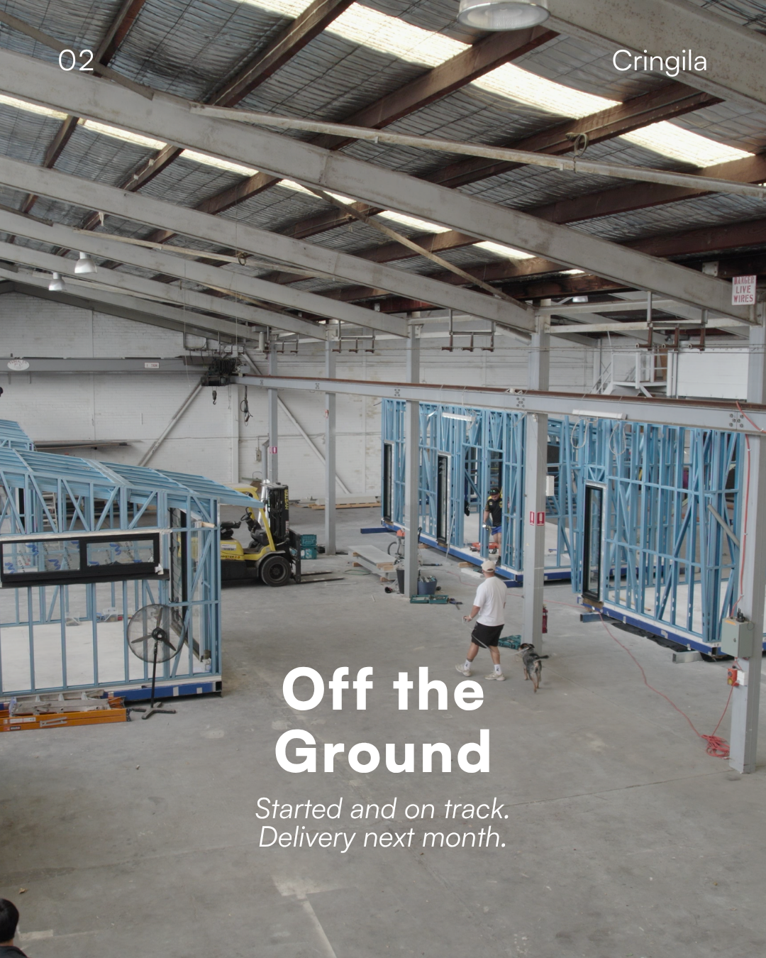Keep Modular factory floor with modules under construction for the Cringila project